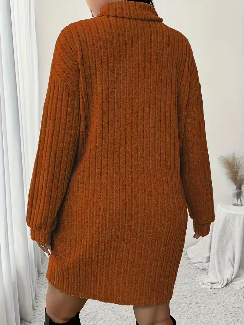 plus size plus size plus size high neck ribbed womens dress - Temu plus size plus size plus size high neck ribbed womens dress - Temu