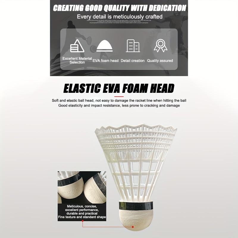 6 Nylon Shuttlecocks, Designed for Outdoor Sports Training.