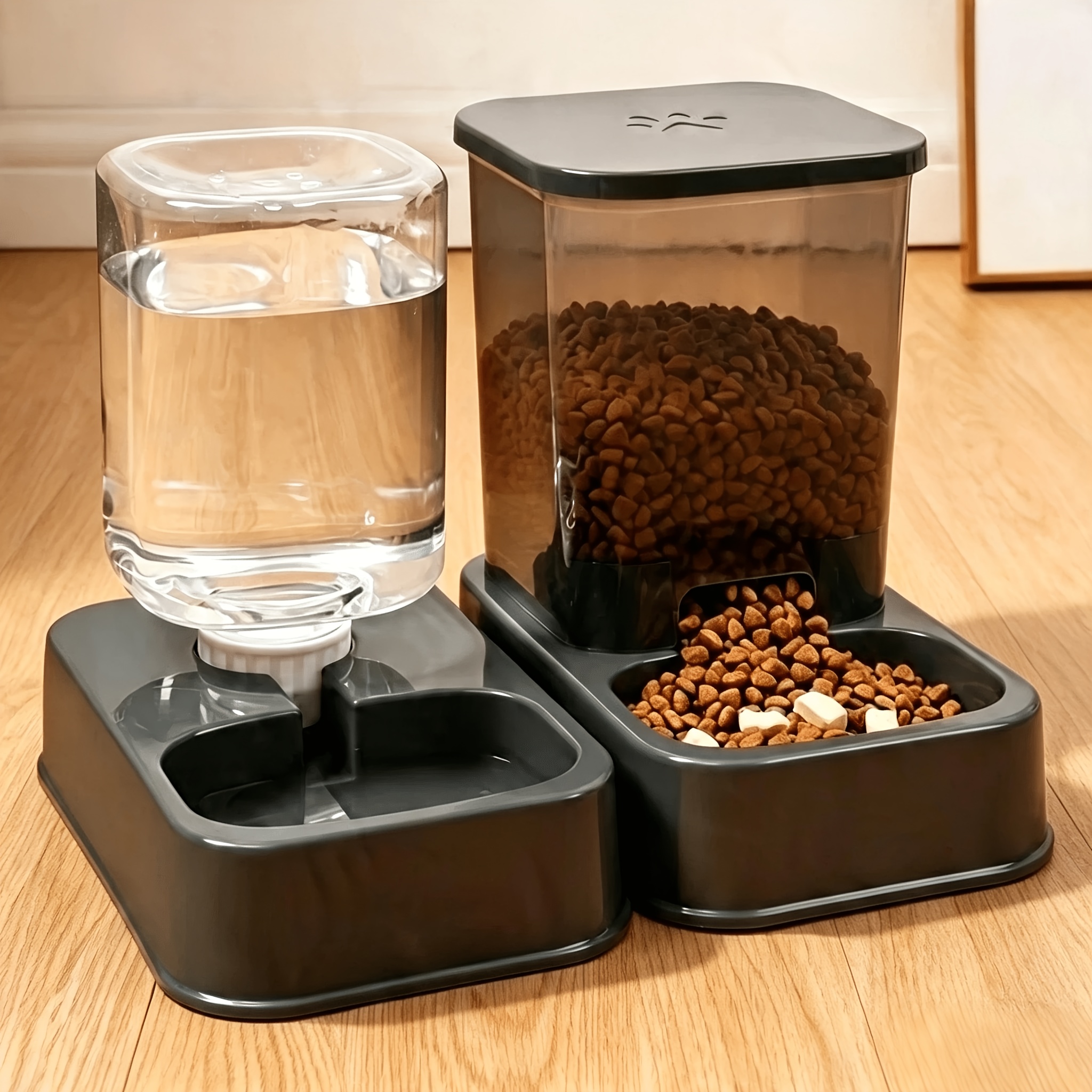TEMU 2026 New Model 1pc/2pcs Automatic Cat And Dog Feeder With Water Dispenser - Pet Food Bowl And Water Dispenser Set - Intelligent Quantitative