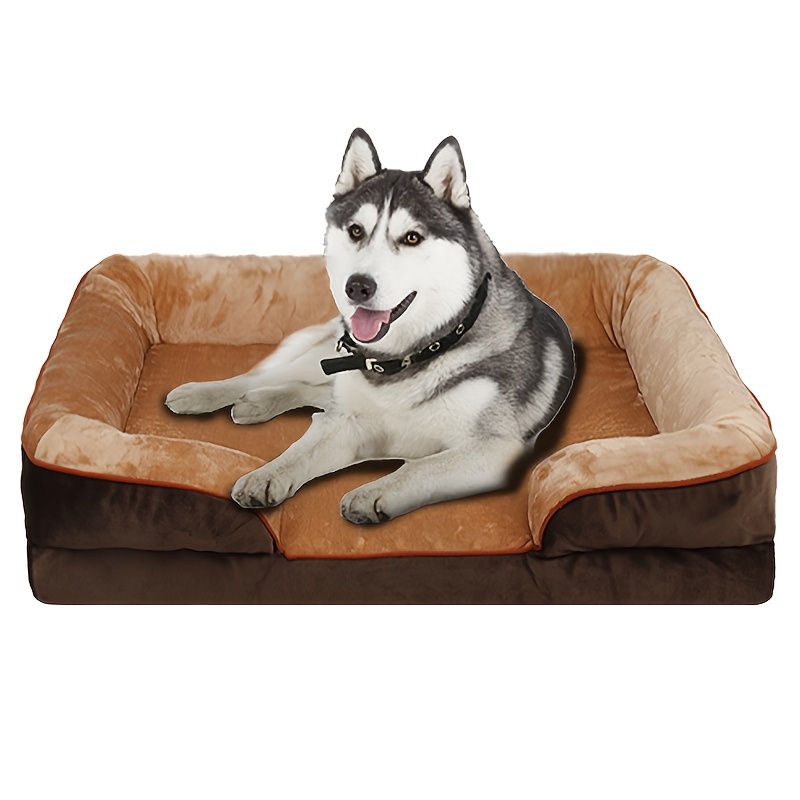 super large dog orthopedic dog bed washable dog sofa bed supporting foam pet sofa bed detachable washable   use comfortable soft   bottom suitable for   sizes small medium large extra large polyester material easy assembly Product details 5