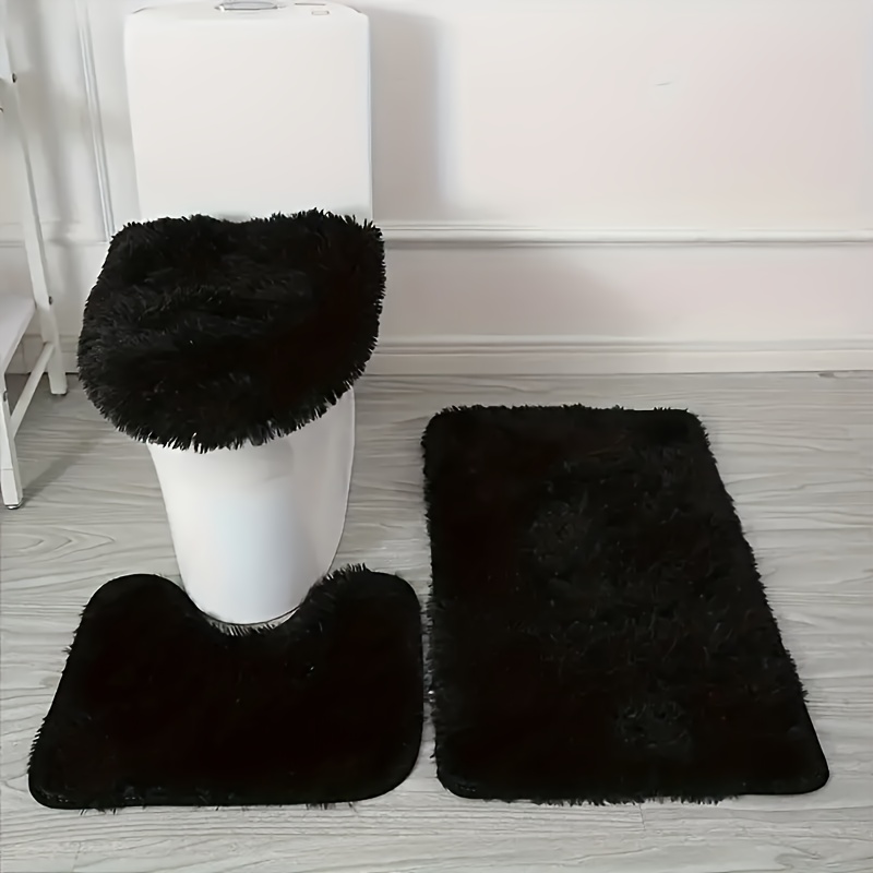 TEMU 3pcs Set Of Solid Color Bathroom Rugs, Solid Quick Absorbent Bathroom Mats, Strong Anti-slip, Machine Washable, Quick Dry, Relaxing , Suitable