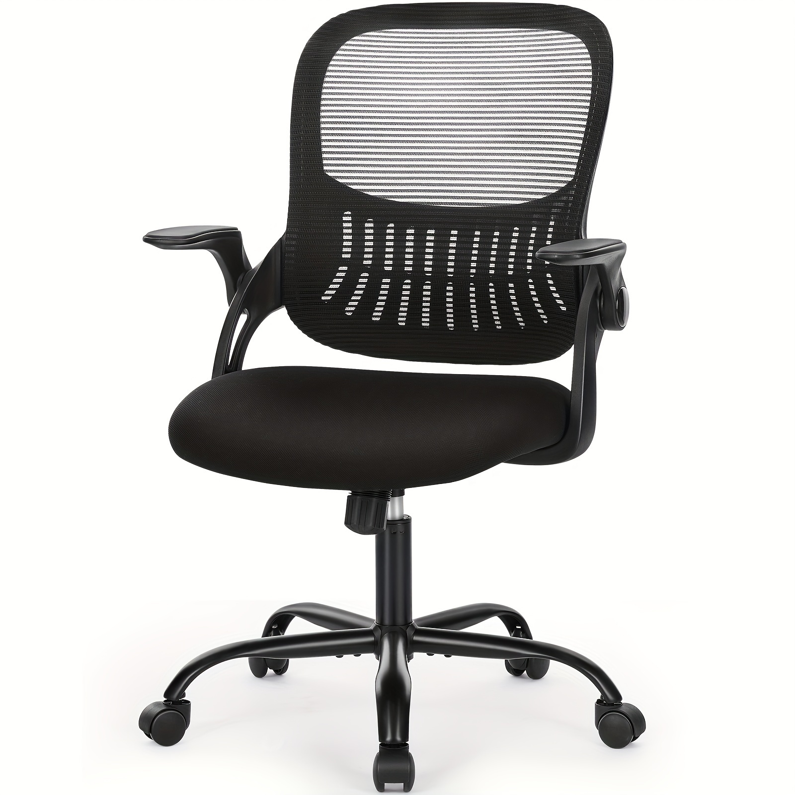 

Olixis Computer Desk Chair, Ergonomic Mid-back Managerial Executive Mesh Rolling Work Swivel With Wheels, Comfortable Lumbar Support, Comfy Flip-up Arms For Home