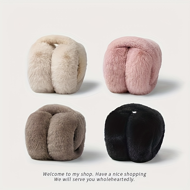 

Adjustable And Foldable Winter Earmuffs For Women, Soft Polyester Velvet , Suitable For Cold Weather, Hand Wash Only