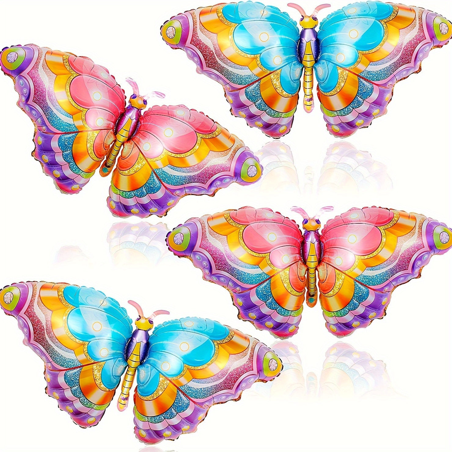 

4pcs, Butterfly Aluminum Foil Balloons, Spring Birthday Party Decor, Anniversary Decor, Graduation Decor, Holiday Decor, Mother's Day Decor, Indoor Outdoor Decor, Home Decor, Room Decor