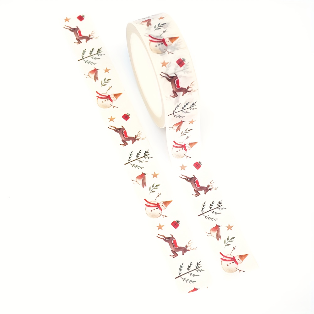 1pc Christmas , Christmas Snowman, Gift, Leaves, Decorative Washi Tape, Masking Tape, School And Office Supplies