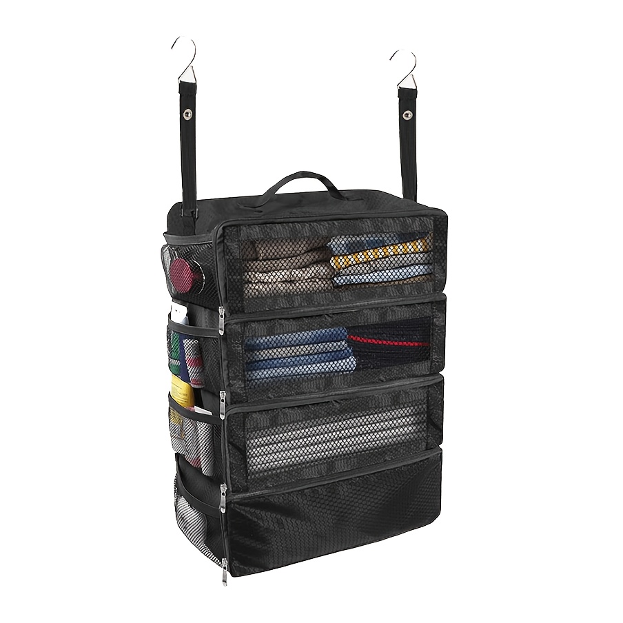 Image of Suitcase Organizers, Travel Luggage Organizers, Portable Hanging Travel Shelves, Foldable Hanging Packing Small Compartments For Carry-on Luggage At The Fastest
