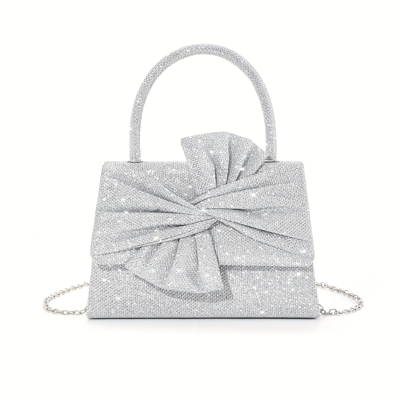 Sparkling Bow Tote Bag with Multi-Functional Carrying Options