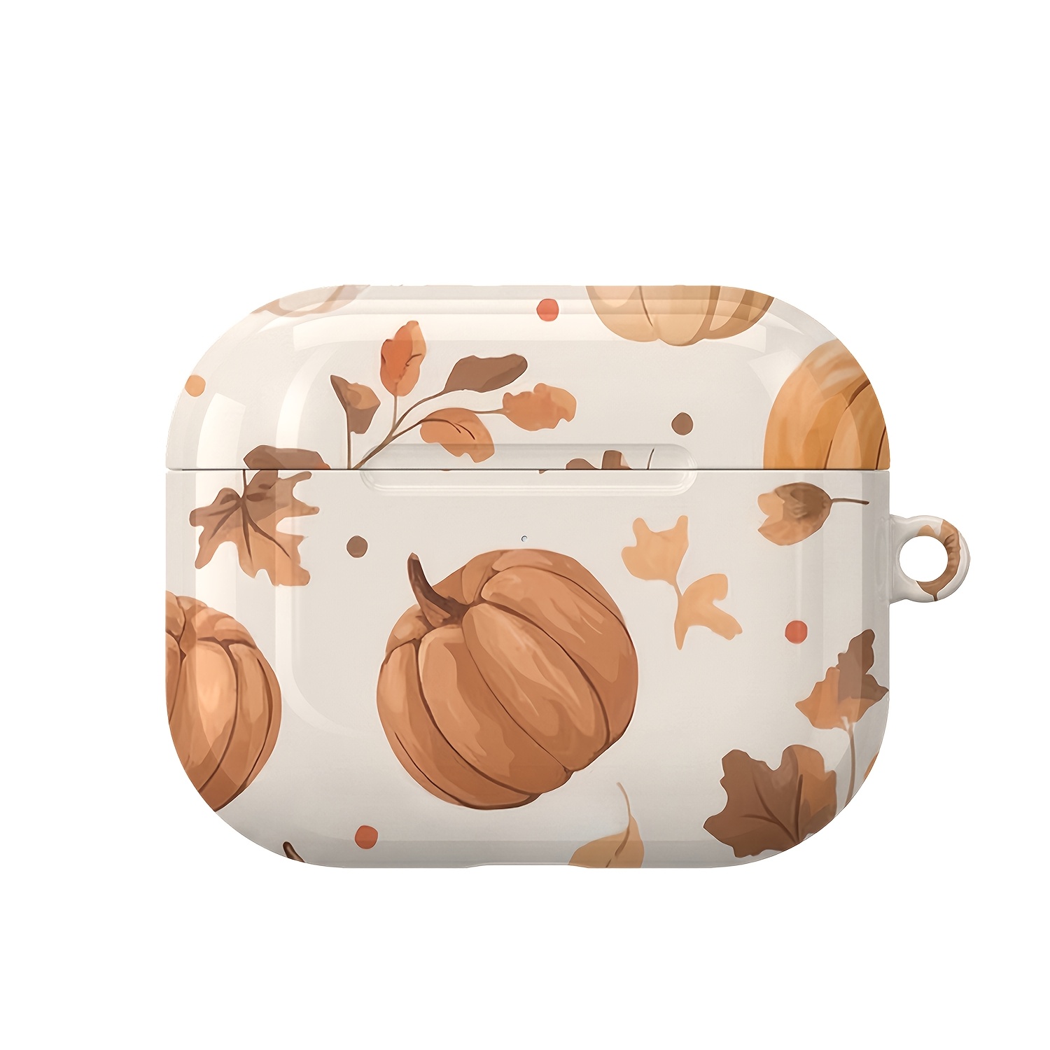 TEMU Autumn Pumpkin Leaf Pattern Earbuds Case Suitable For /2/1, Glossy Trendy Aesthetic Protective Cover For , Perfect For Daily Use And Gifts