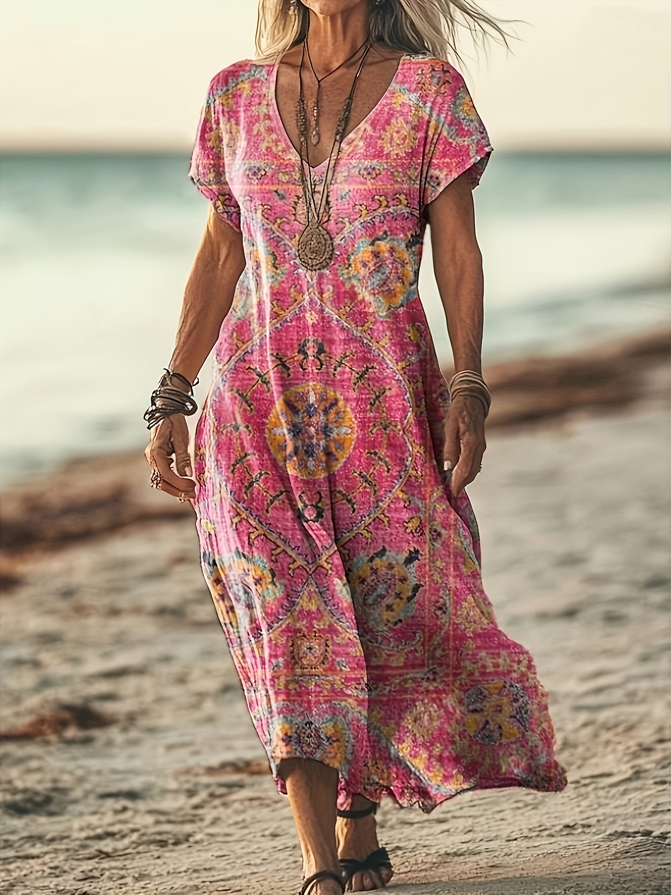 chinese dress ladies Womens Summer Boho Maxi Long Bandage Dress Evening Sexy Party Beach Dr –  www.Nuroco.com