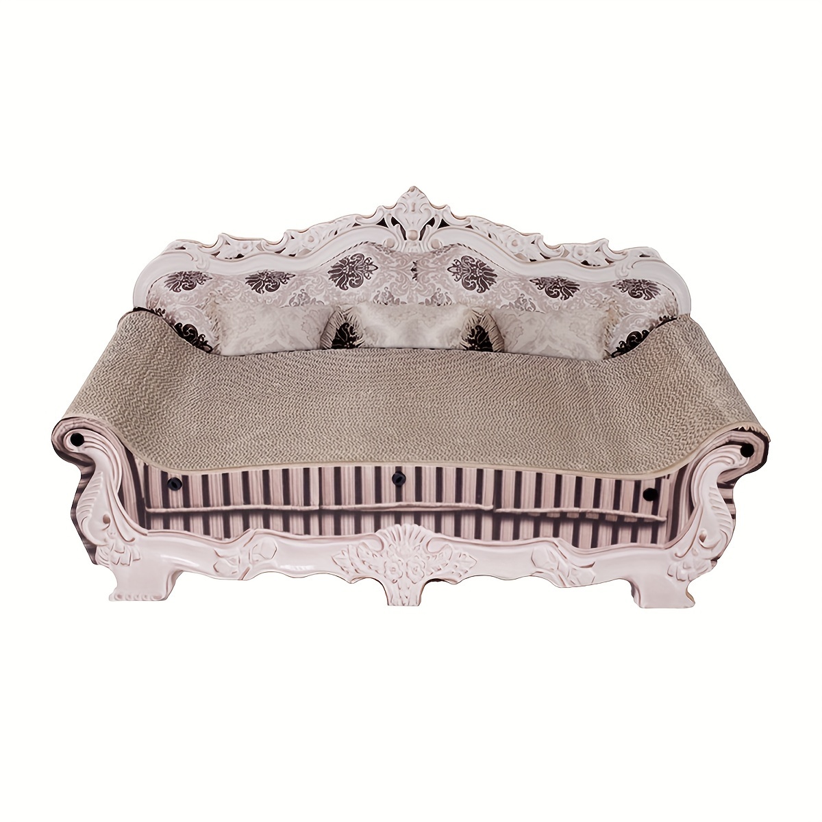 Image of 1pc Corrugated Cardboard Cat Sofa Bed, Cat Lounger, Cat Sleeping Scratching Board, Chaise Lounge, Durable And Shed-free Cat Cave, Wear-resistant Vertical Cat Scratcher, Cat Toy Gift