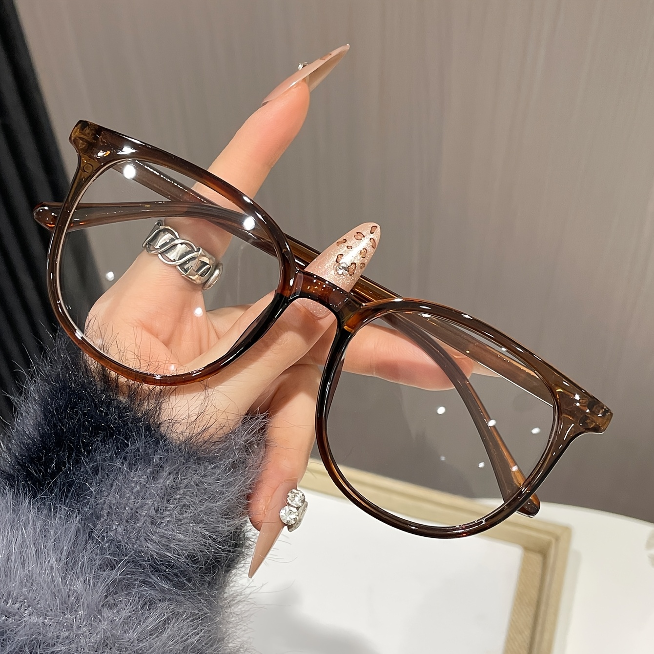 Oversized Eyeglasses Fashion Girl Glasses Soigné Female Oversized