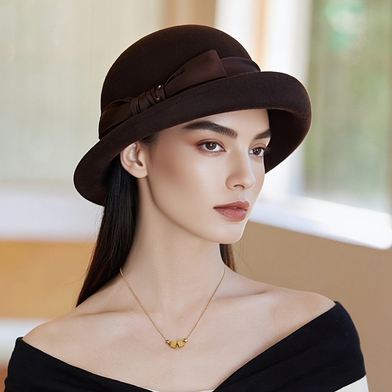 wool english top hat women new autumn winter french retro  display picture 1
