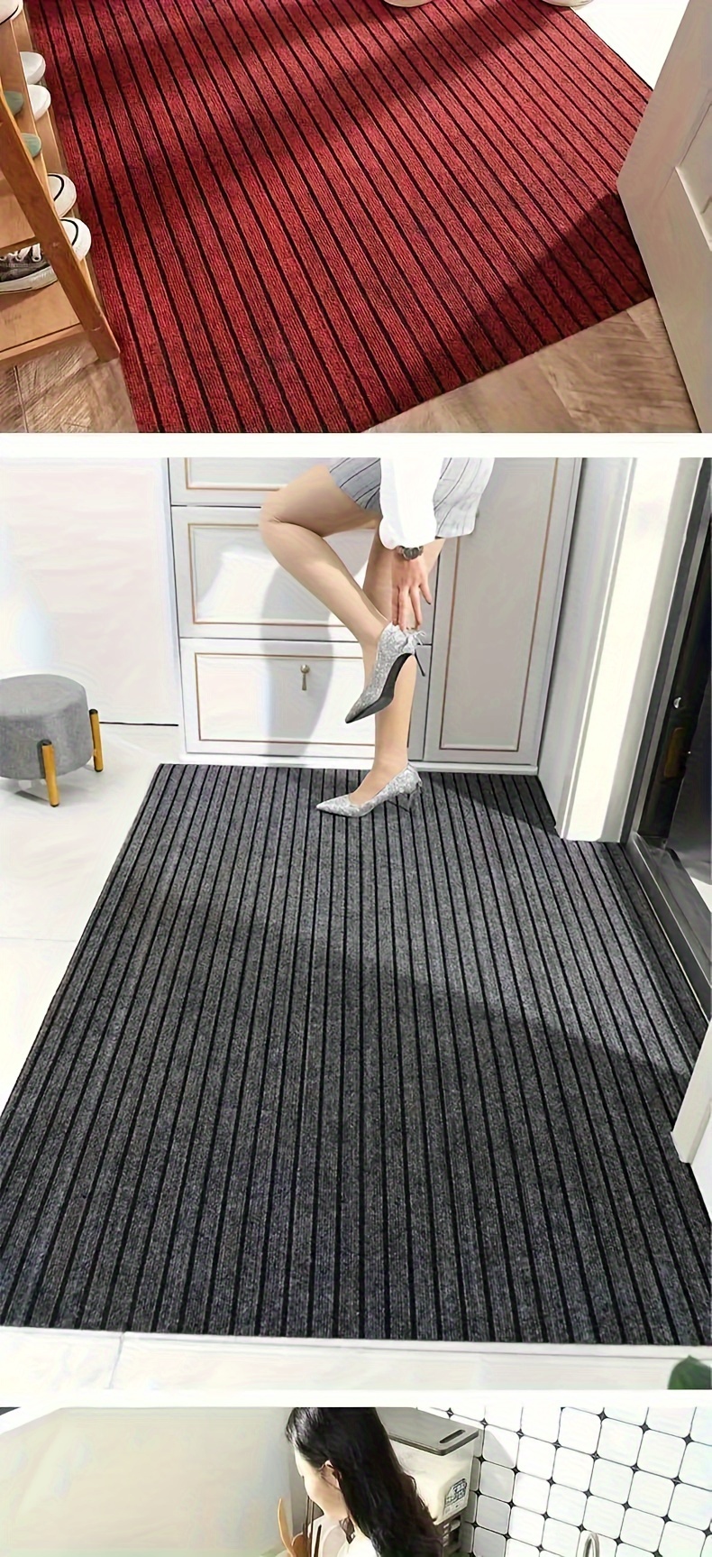   household carpet 55   55 130 55 150 70 150 gray   color dust proof anti slip   and oil proof kitchen entrance door bedroom   universal floor mat   cut details 0