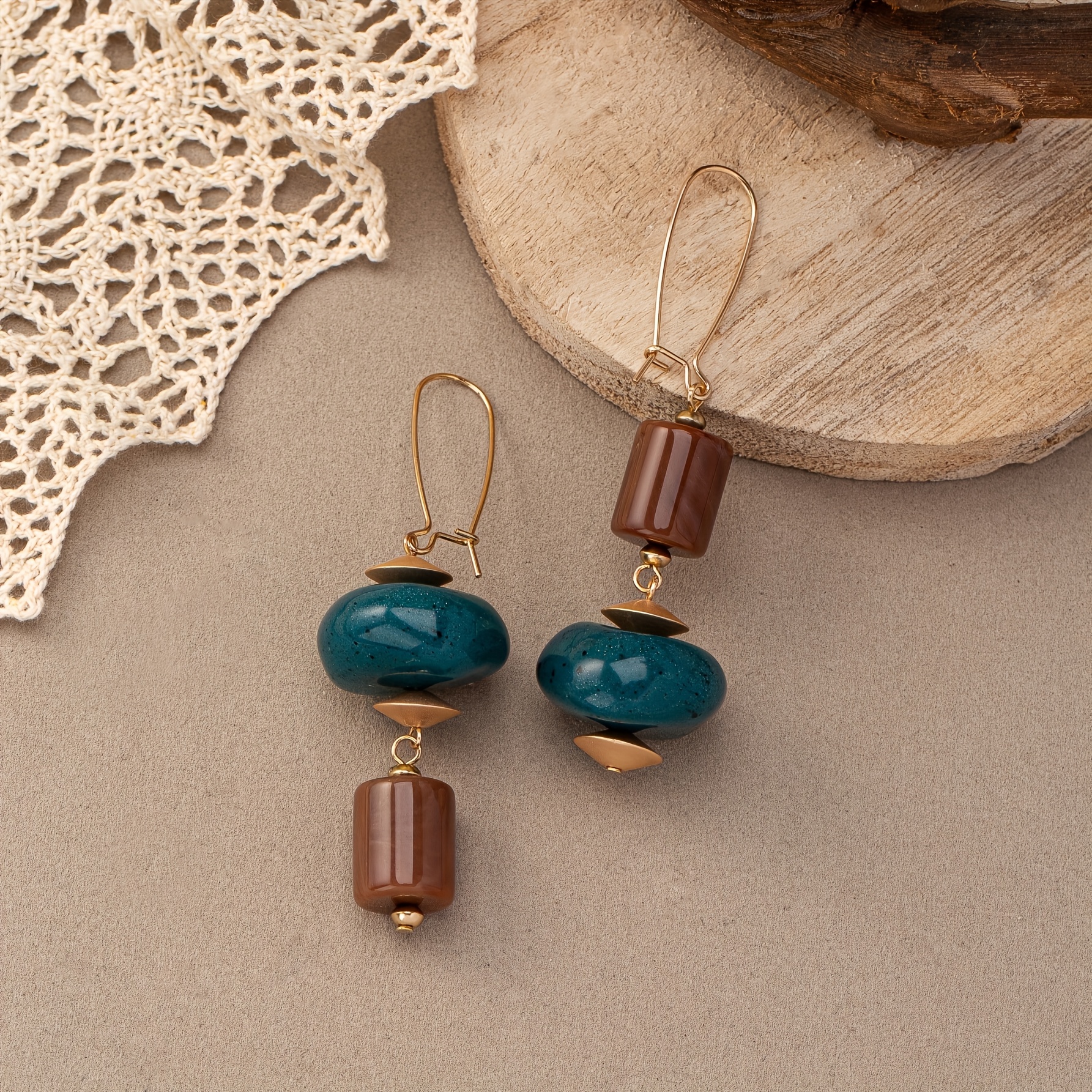 Women's Bohemian Asymmetrical Geometric Drop Earrings, High-end Fashion