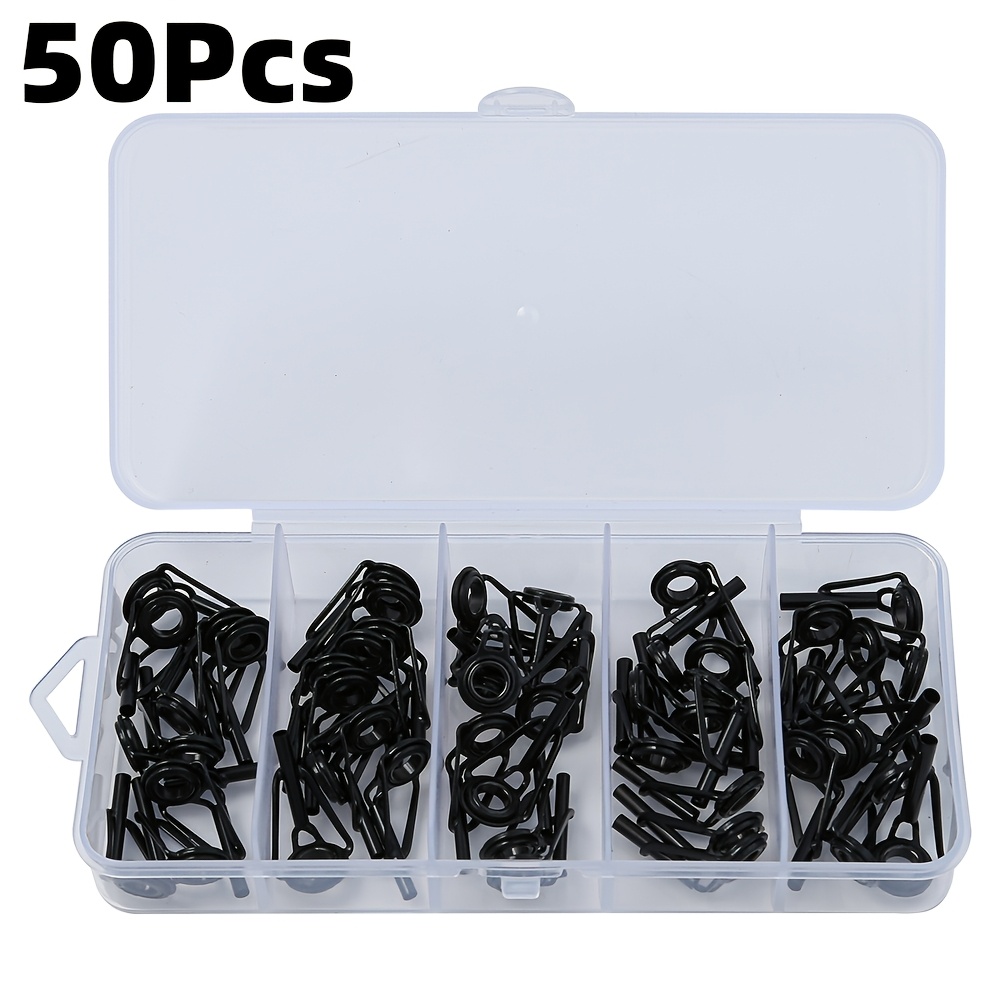 TEMU Set da 50 pezzi di accessori per pesca: esche, passanti per canna da pesca, per pesca in acqua , canne da pesca a scogliera, passanti per lenza,