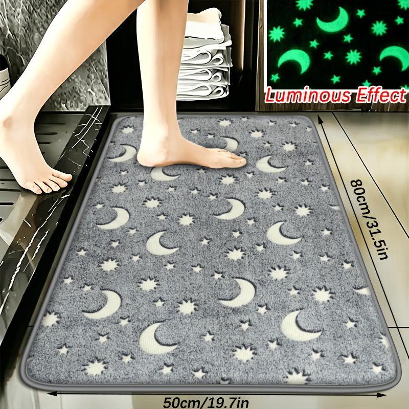 TEMU 1pc. -dark. Luminous Floor Mat. Shiny And Sparkling. Carpet. Absorbent Floor Mat 25d Thick Non-slip. Machine Washable. Luxurious Memory Foam.
