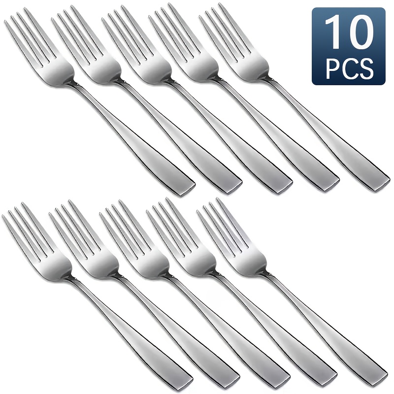 TEMU 5/10pcs High-grade Dinner Forks, Premium Stainless Steel Forks, Durable Elegant Salad Forks, Easy Flatware Suitable For