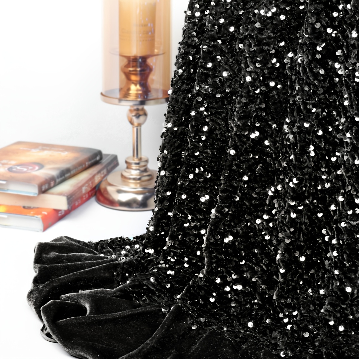 green emerald velvet dress Top-Rated Black Glitter Fabric: Lurex Spandex Knit by the Yard for  Weddings, Evening Gowns, Costumes & Backdrops, Prom Dresses and Garments