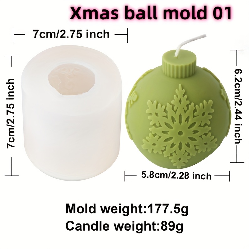Image of 3d Christmas Ornament Candle Mold In Of A Bell For Festive Crafts, Featuring A Rotating Snowflake Design, Suitable For Soap And Plaster Casting