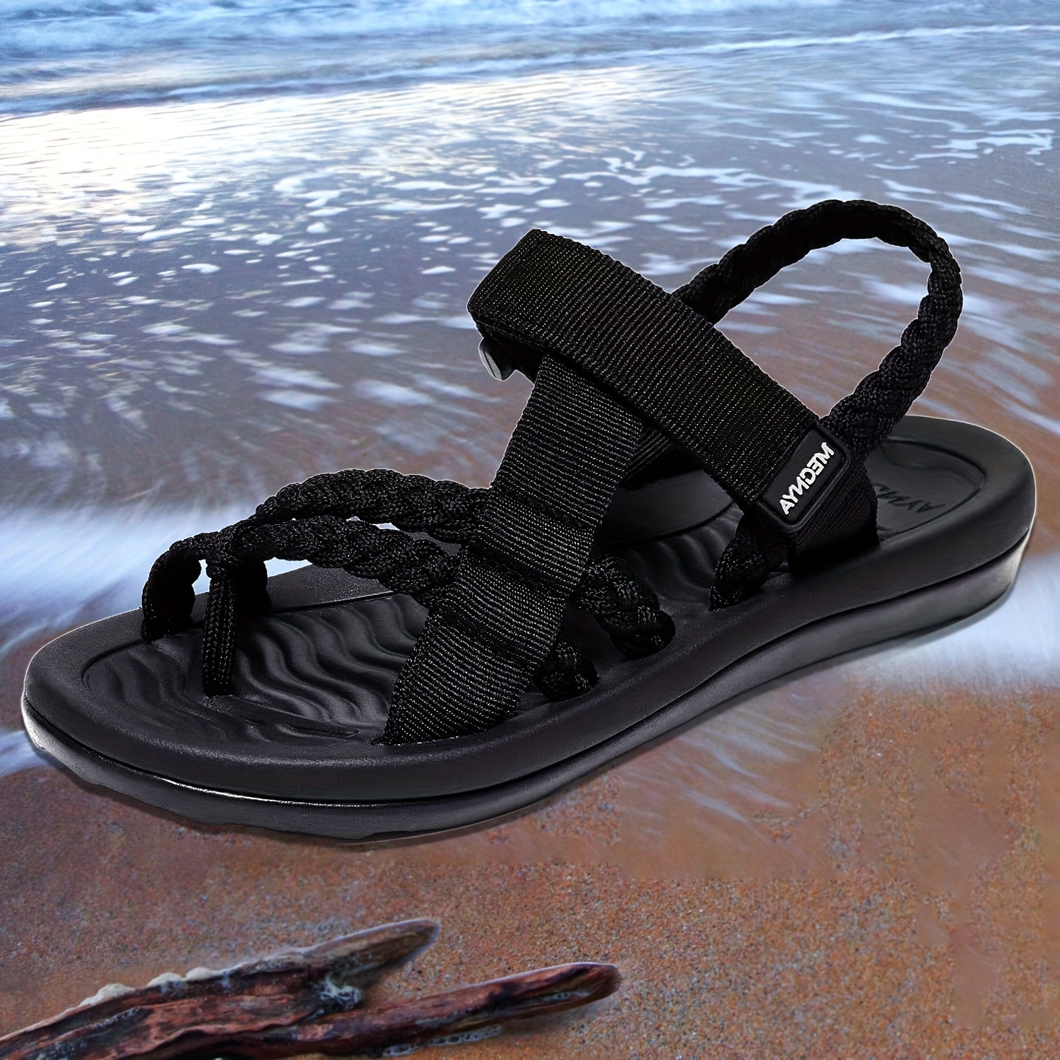 Hiking Sandals for Women, Comfortable Walking Flip Flop Sandals with Arch  Support, Athletic Sandals with Hook And Loop Straps for Beach Vacation