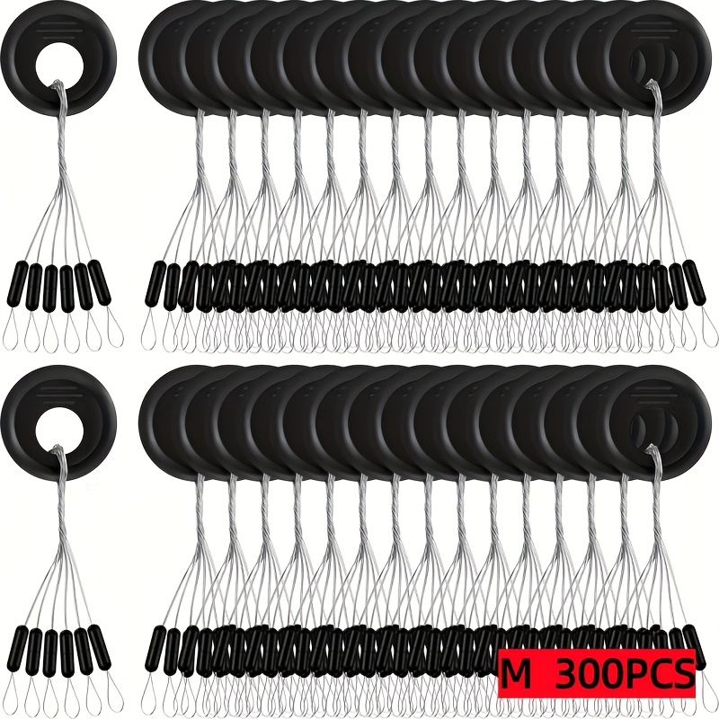 300pcs Fishing Buoy Plug Fishing Rubber Float Bead Plug 6in 1 Black Float Pendant Stop L M S Size Float Stop Kit; Fishing Float Plug
