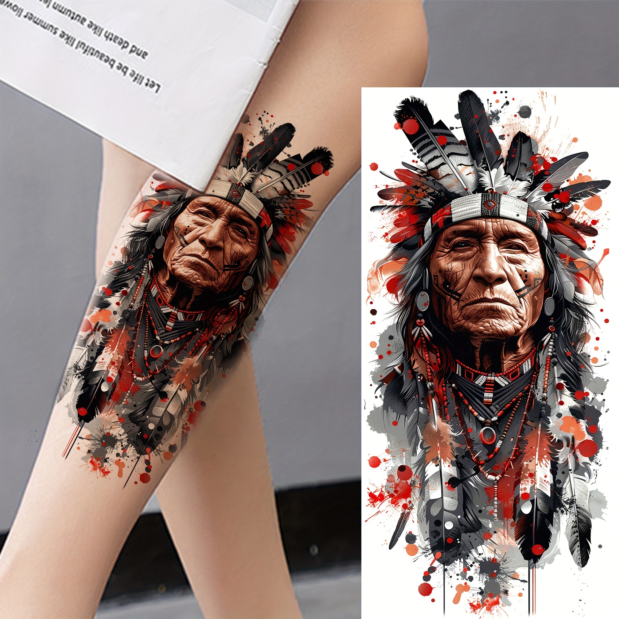 A Temporary Tattoo Of An Character For Men And Women, Suitable For , Thighs, And Calves, Featuring Durable, Waterproof, Realistic Designs