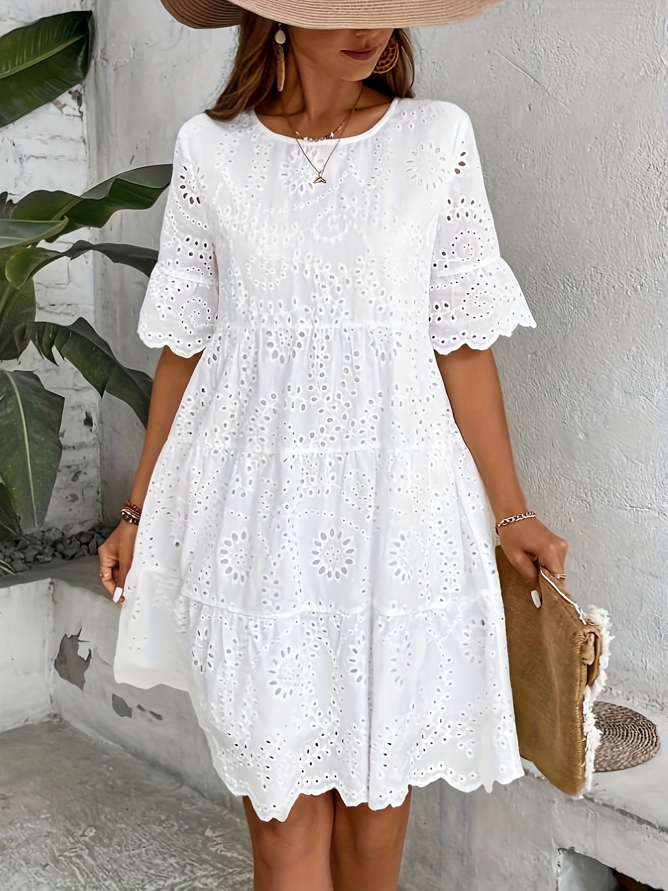 japanese dress Walnut Eyelet Cotton Midi Dress By Band of the Free XS main image 1