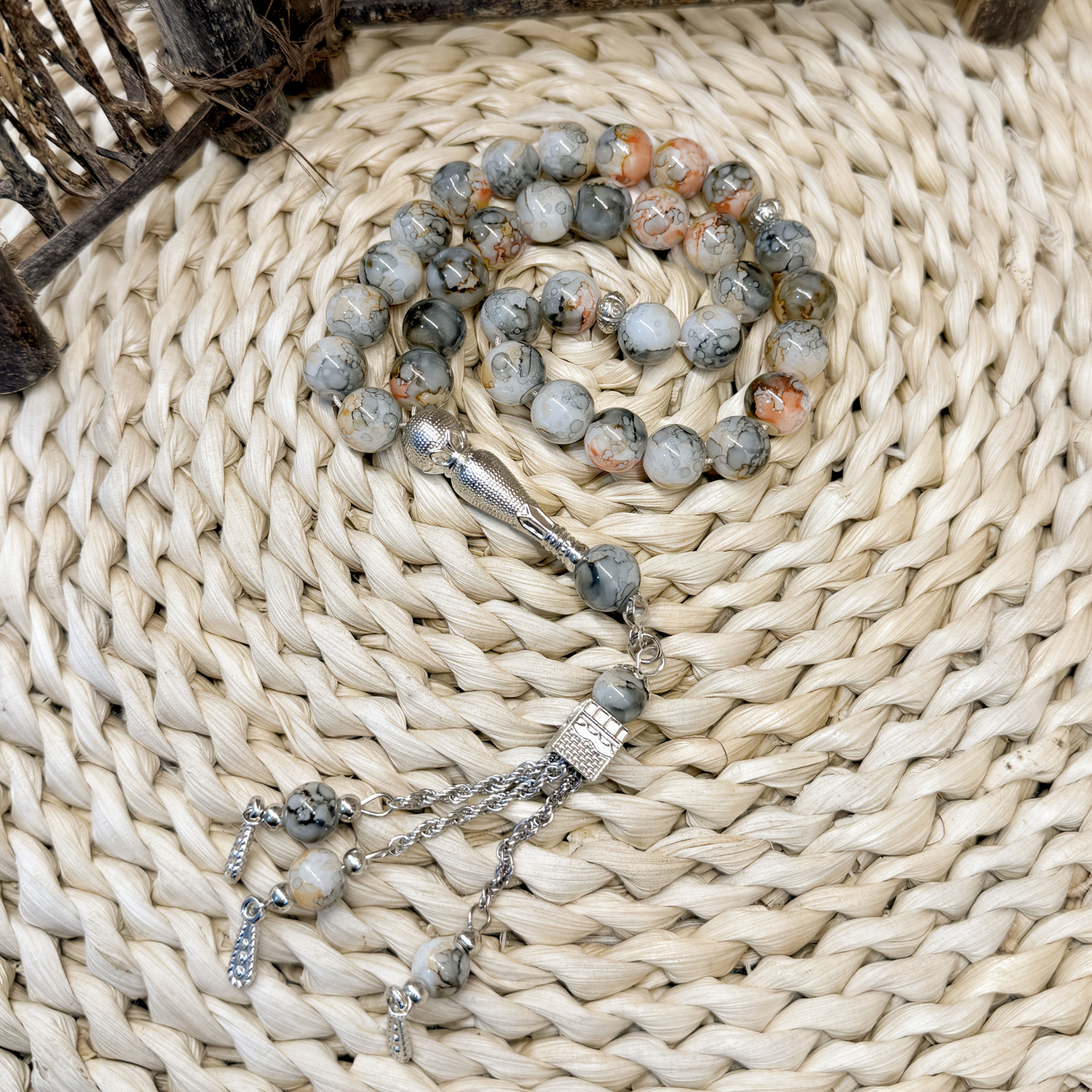 TEMU A 10mm Round Bead Made Of Mixed-color Glass With 33 Celestial Decorations, Suitable For Ladies To Wear As A Daily Bead Or Counting Bead For .