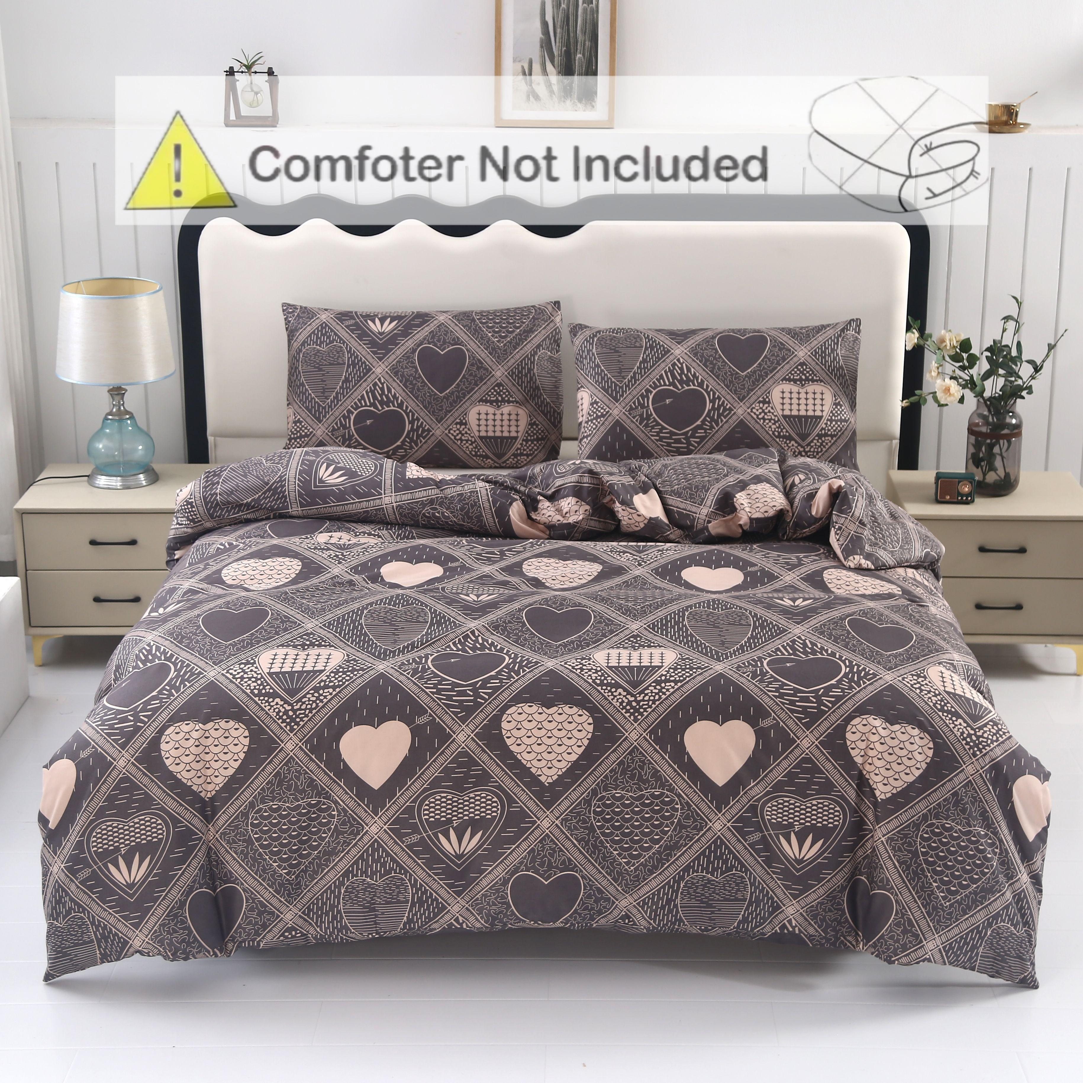 3pcs Polyester Brushed Printed Pattern Duvet -piece Set, Soft And Comfortable, Breathable And Wrinkle-resistant, Anti-shrinkage, Suitable For Bedroom, , Dormitory
