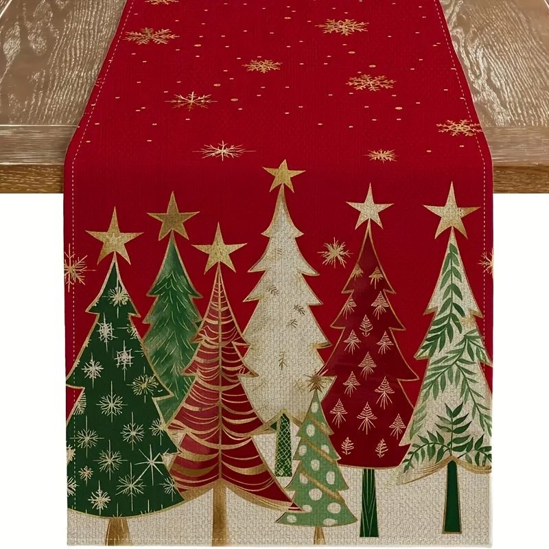 

1pc Christmas Tree Table – Dining Table Decoration, , , & Use For Fit – Red Pattern