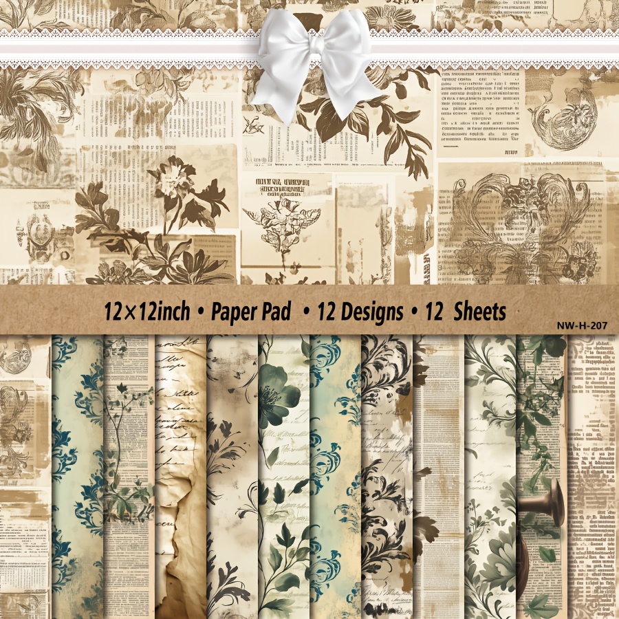 TEMU 12/24 Sheets 12×12", Valentine's Day Scrapbook Paper Pad, Scrapbooking Craft Cardstock Paper, Art Craft Pattern Paper For Diy Decorative