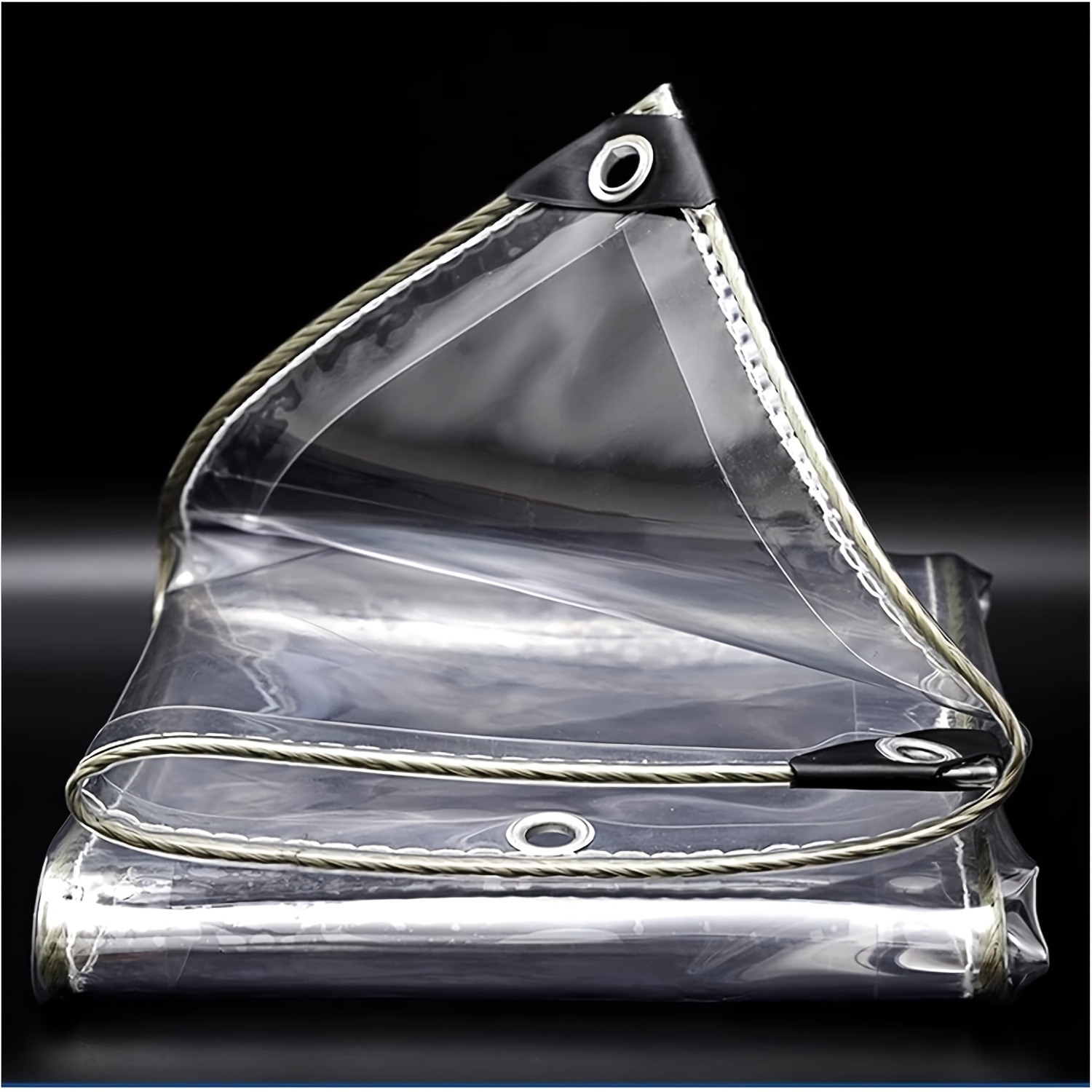 TEMU 0. Heavy-duty Clear Pvc Tarp, Transparent Waterproof Cover With Grommets, Tear-resistant Vinyl Tarpaulin For Outdoor, Patio, Garden, Gazebo,