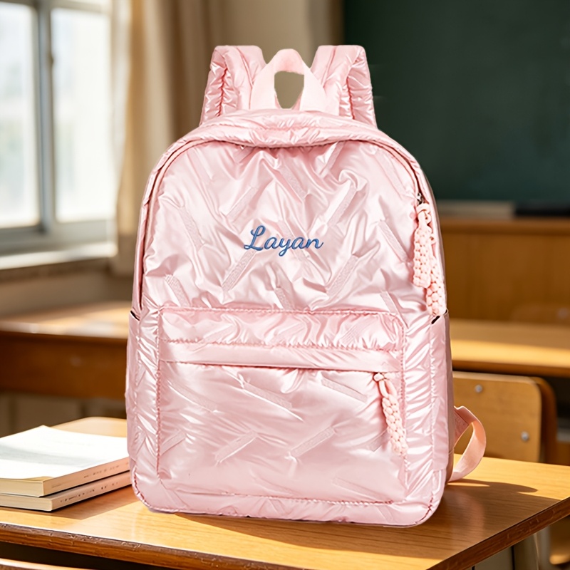 TEMU Sac à bandoulière double brodé sur mesure, et , grand sac à dos multi-poches de grande , idéal pour les quotidiens, la rentrée scolaire, les