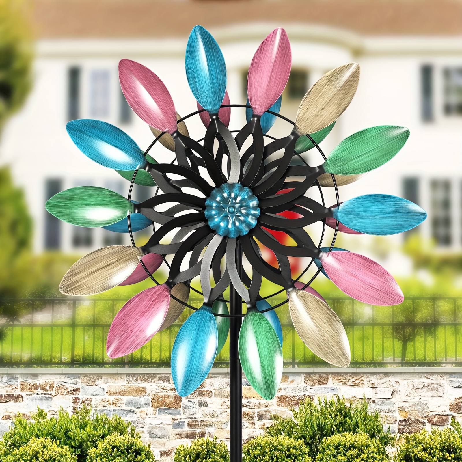 

Wind Spinnerlarge Outdoor Wind Spinner For Patio And Garden Decorations With Fixing Stakes Metal Garden Spinner Lawn Decoration Windmill