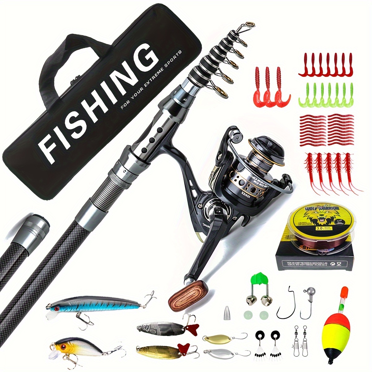 Proberos Fishing Rod Reel Combo Kit Including Spinning Reel - Temu