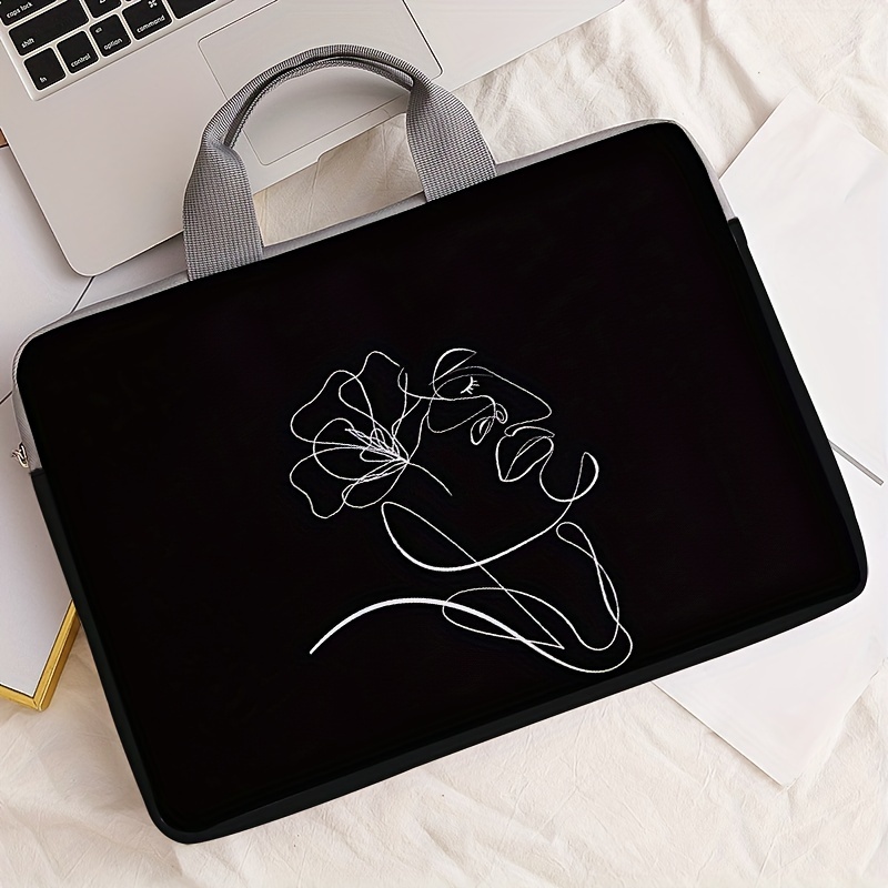 Line-printed Laptop Sleeve, Soft Fabric Laptop Case, Suitable For 14-inch Laptops, Soft Laptop Cover, Laptop Sleeve, Tablet Case, Laptop Zipper Case, Fixed Laptop Carry Bag