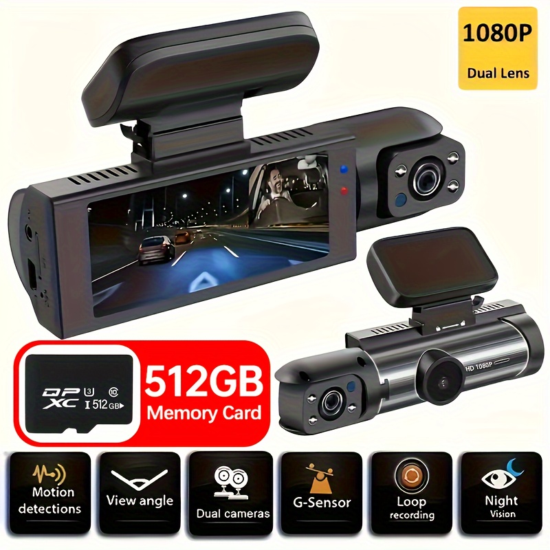 

1080p Dual Camera, Dash Cam For Cars, Front And Inside, Car Camera With Ir , Loop Recording, Car Dvr Camera With 3.16 Inch Ips Screen, Dual Lens Car Dashboard Video Cam