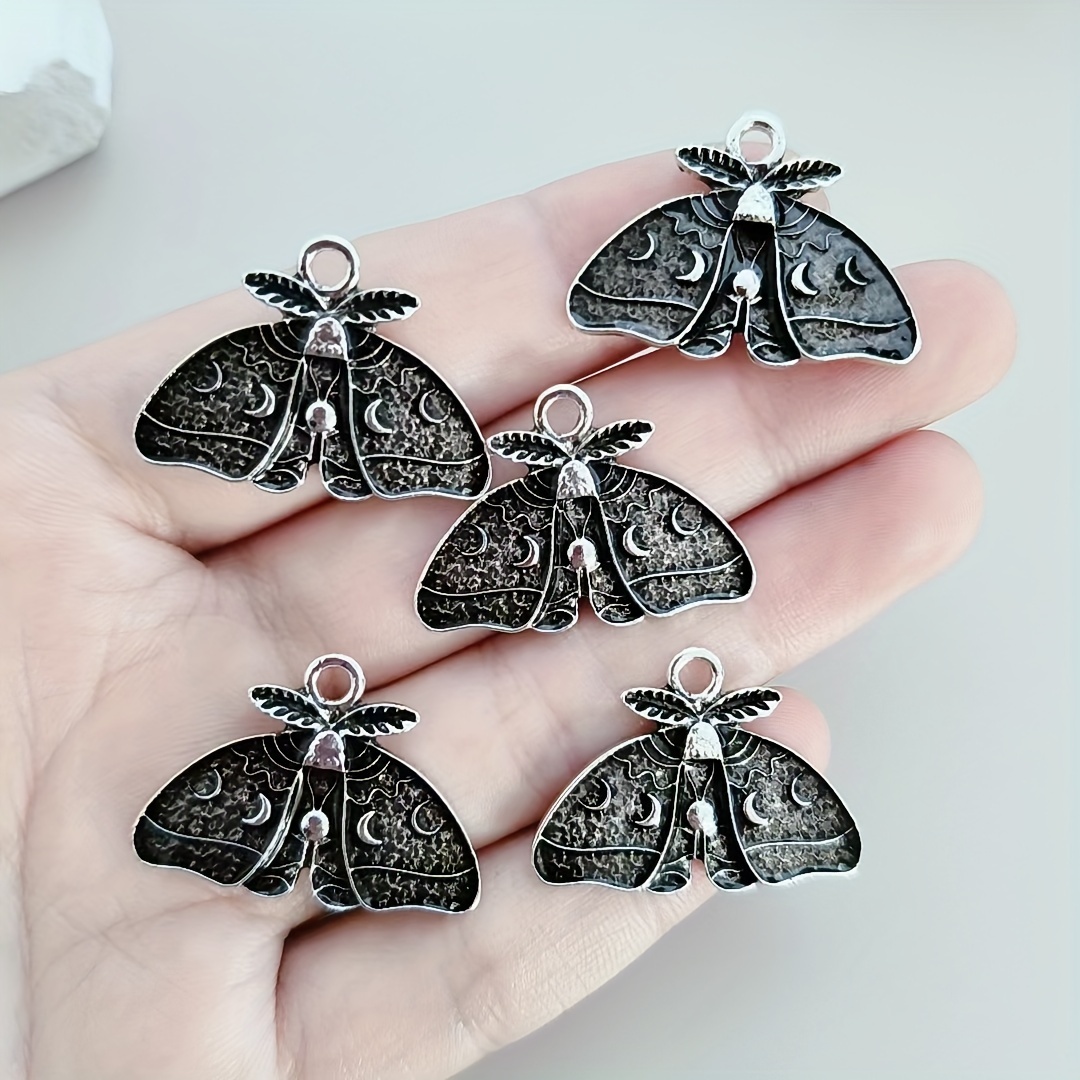 20pcs Gothic Style Moon Skull Crow Enamel Charms For DIY Jewelry Making...