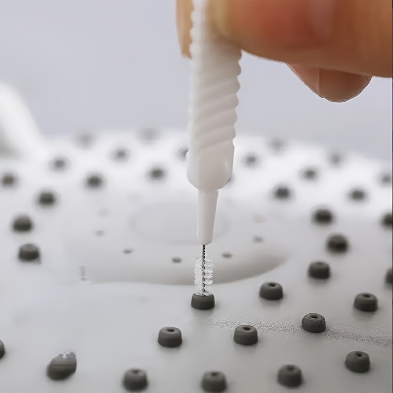 10pcs Shower Head Cleaning Brush Set, White Multi-Functional Bathroom Accessory for Home Use