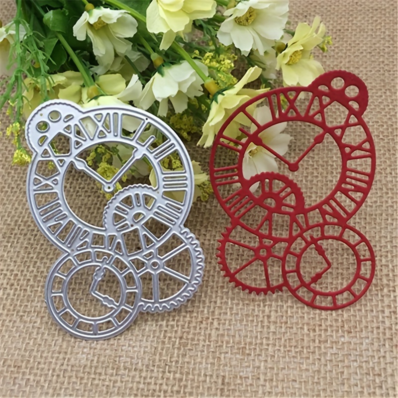 

1pc Clock Metal Cutting Mold Lettering Sticker Photo Album Card Paper Embossed Craft Diy