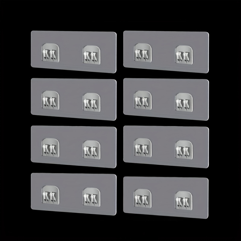 This Product Only Includes Accessories-hooks 8pcs Double Claw Transparent Adhesive Hooks, Strong Adhesive Damage-free No-drill Wall Hanging Clips For Bathroom, Kitchen Racks, Utility Hooks