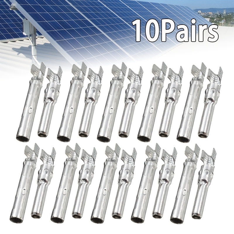 

10 Pairs Solar Panel Connectors , Copper Round Wire Ferrules, Non-electric, No Electronic Parts, Required