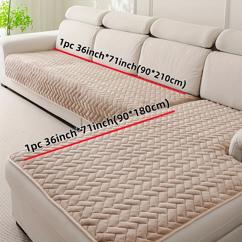 TEMU 2pcs Modern Minimalist L-shaped Sofa Cushion Set - Plush Soft /red/ - Non-slip Backrest & Cushion Covers With Zipper Closure, Sectional Sofa