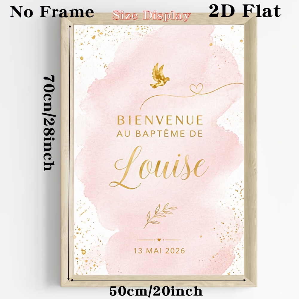 TEMU Plat 2D, PLAT 2D 1 pièce cadre, décorations murales personnalisées, affiches avec nom personnalisé, affiches personnalisées cadre, panneau de
