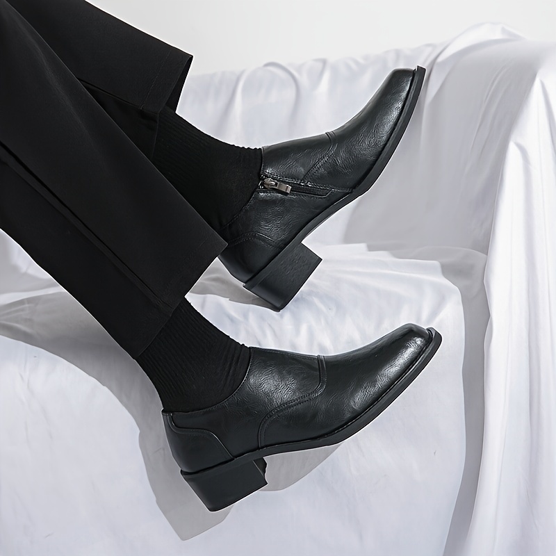 mens solid color slip low heel business shoes comfy non slip - Temu
