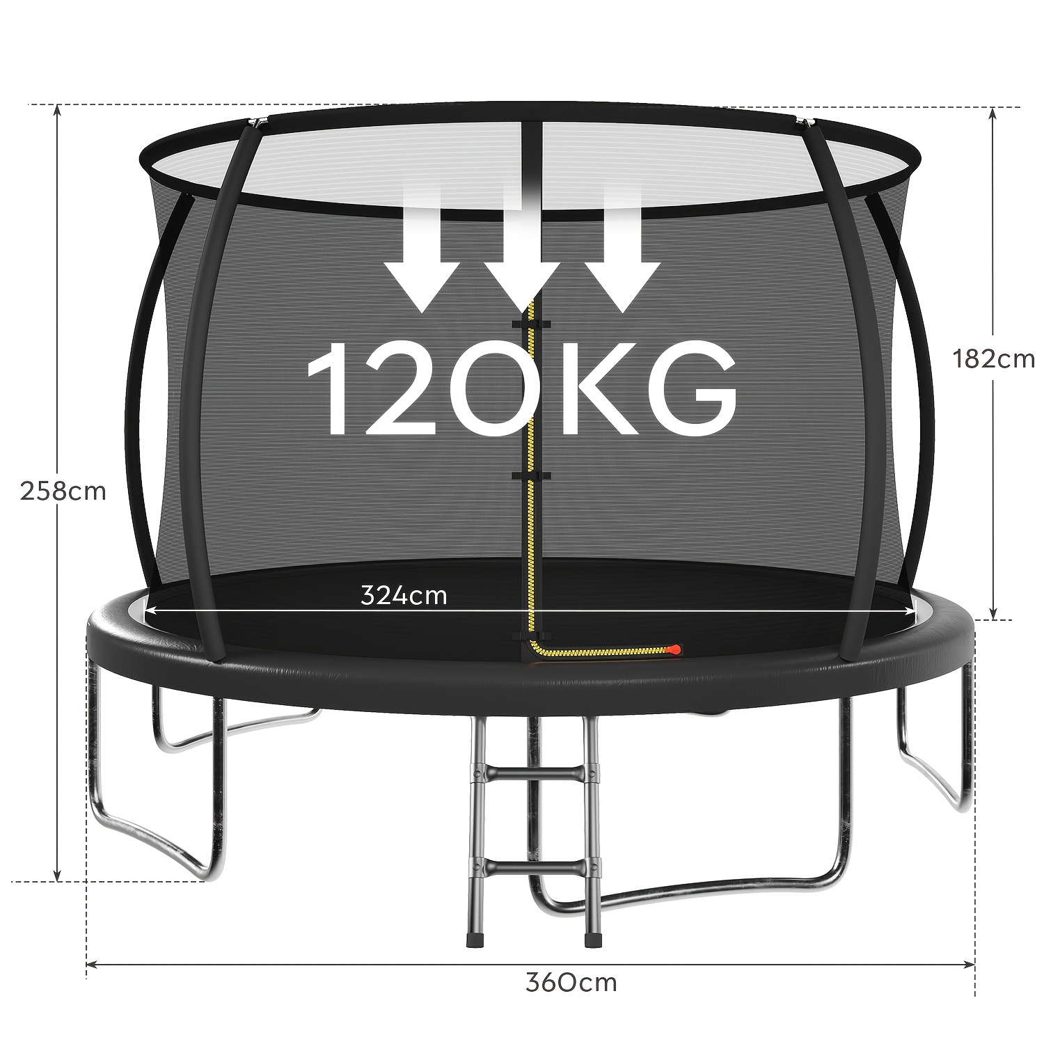 Devoko Outdoor Trampoline, Diameter 183*183*200cm, Garden Trampoline With Safety Net, Round Enormous Trampoline With Ladder And Shoe Bag