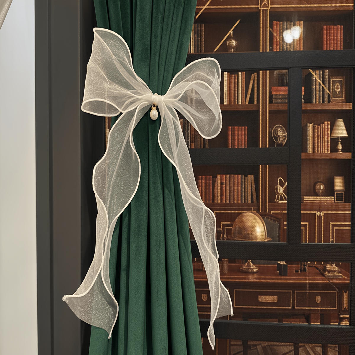 TEMU 2pcs "internet Same Style Pearl Curtain Tie | , A Must-have For Gentle Bedroom"