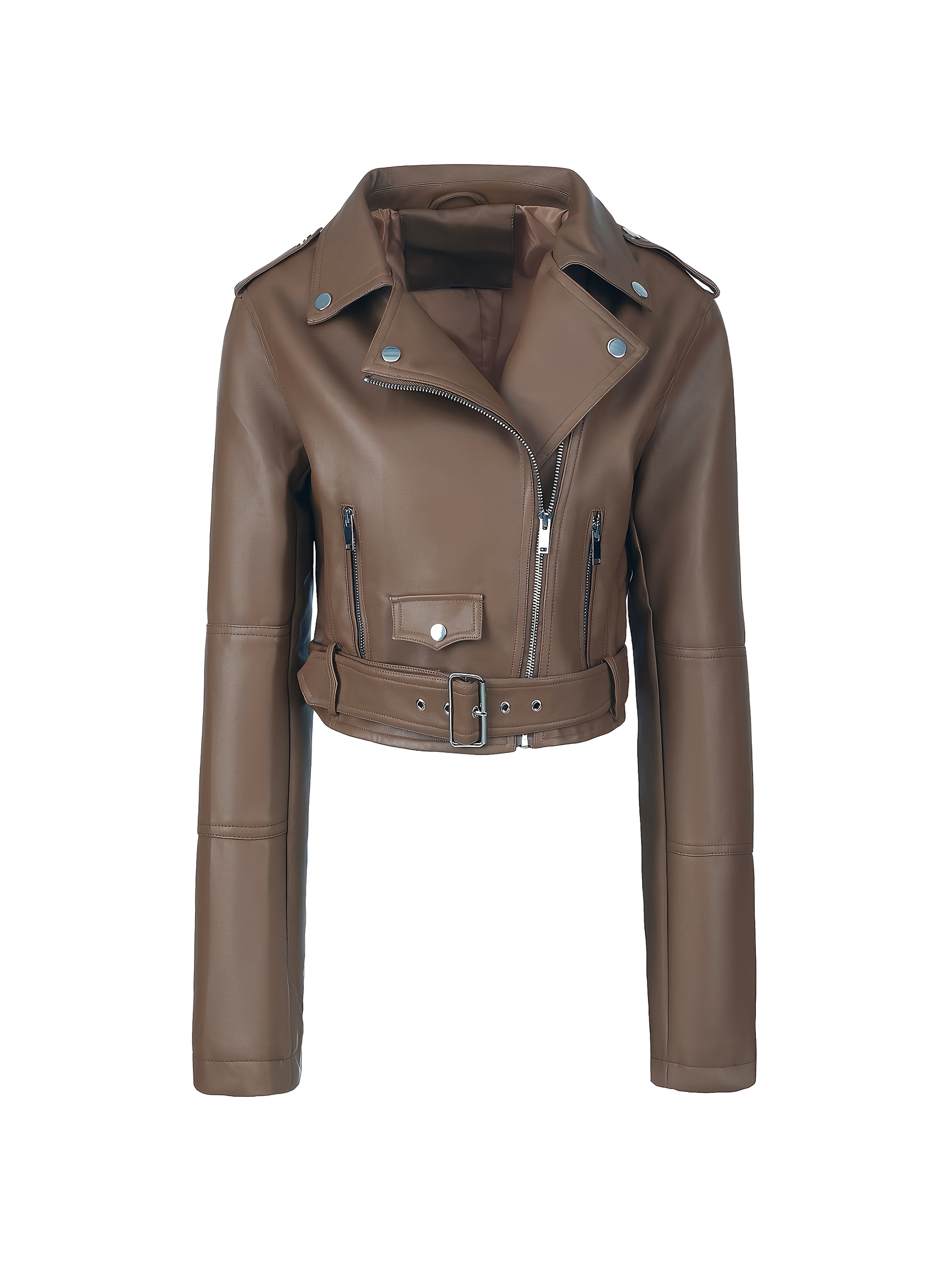 women's plus size pu leather motorcycle jacket solid Temu Australia