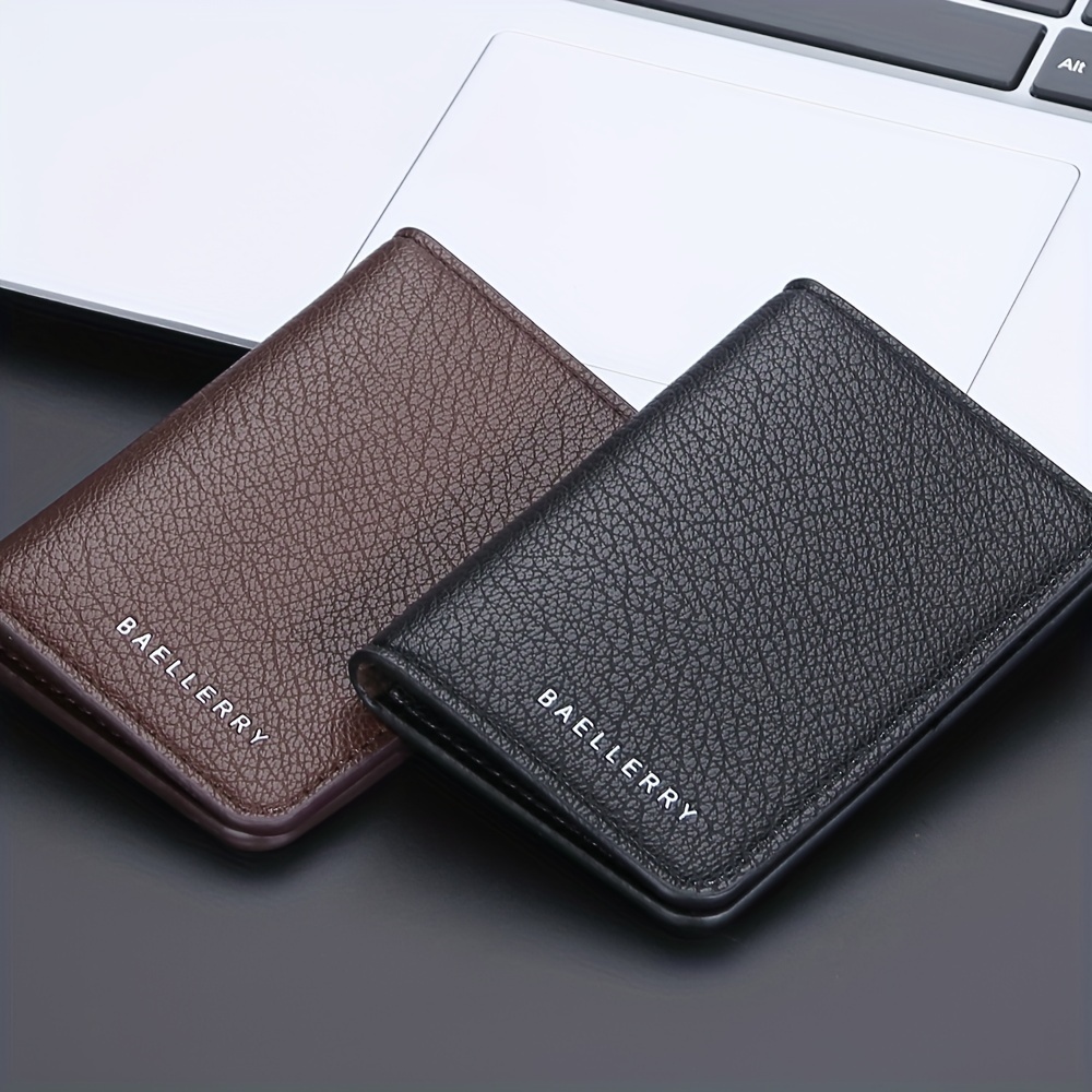 

Mens Minimalist Slim Wallet Pu Leather Credit Card Holder Bag Front Pocket Purse For Best Gift