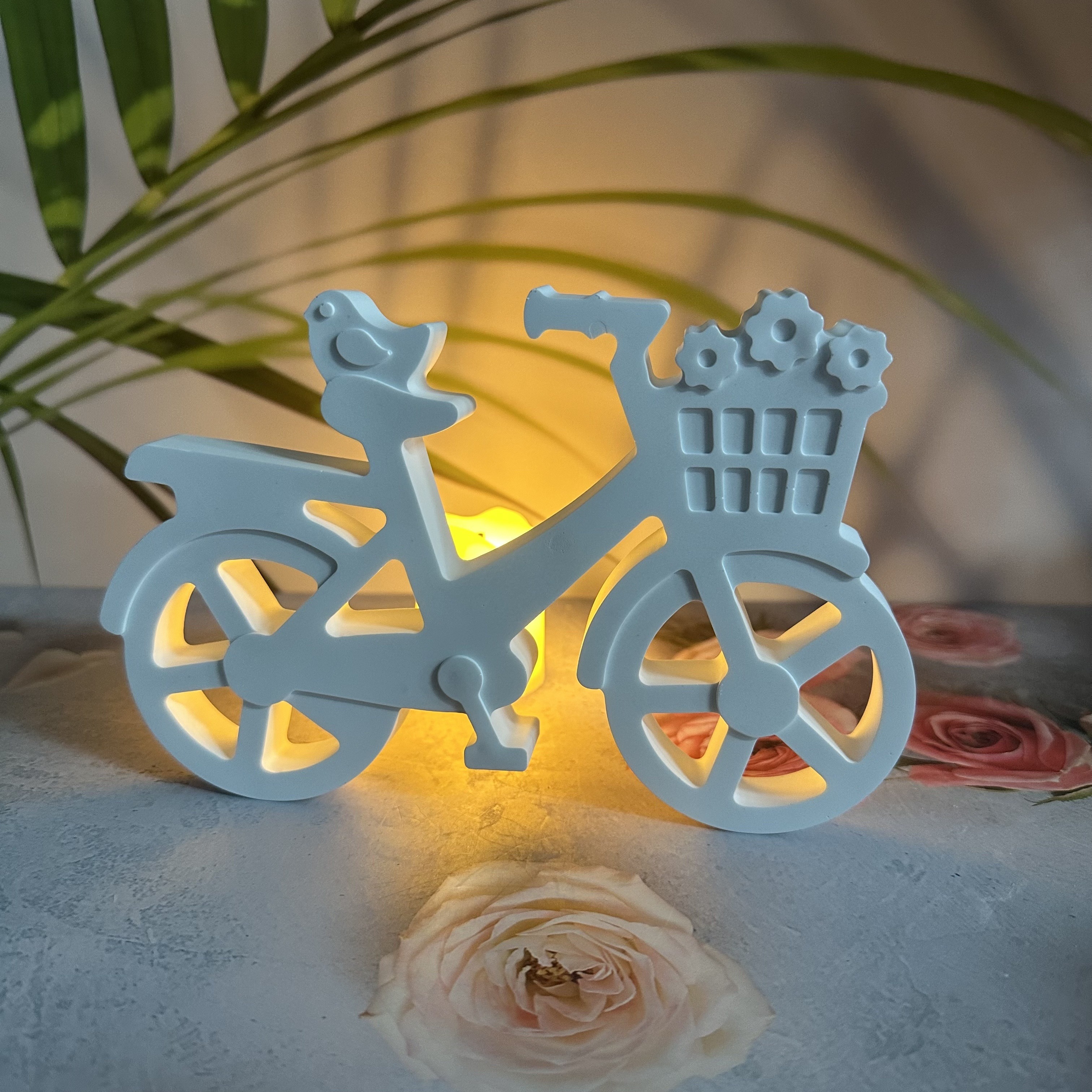 

1pc Bicycle Plaster Ornament Silicone Mold Desktop Decoration Pieces Ornament Diy Bicycle Silicone Mold For Home Desk Decoration